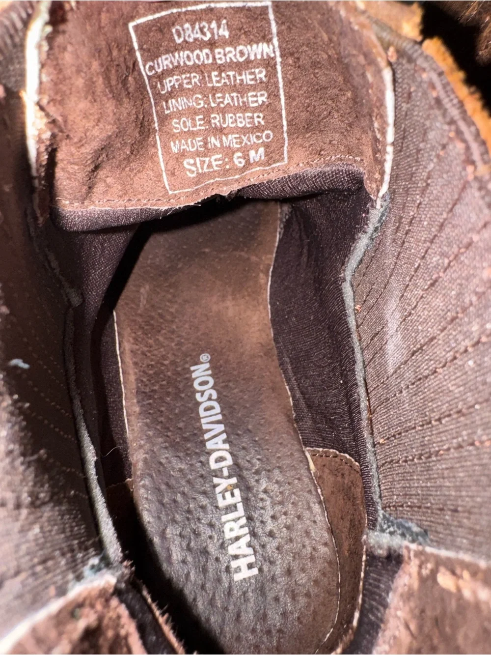 Harley-Davidson Brown Leather Ankle Booties with Western Stitching